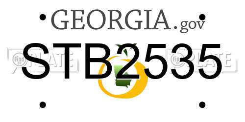 STB2535 Georgia License Plate