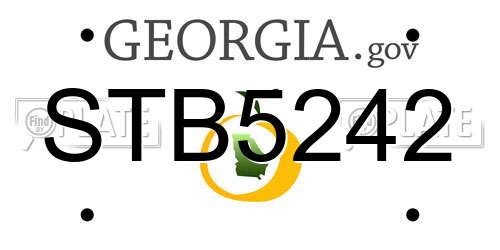 STB5242 Georgia License Plate