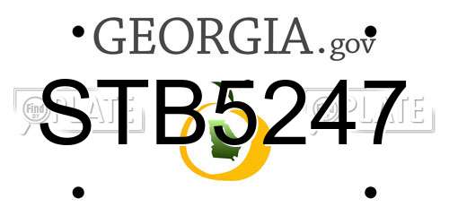 STB5247 Georgia License Plate