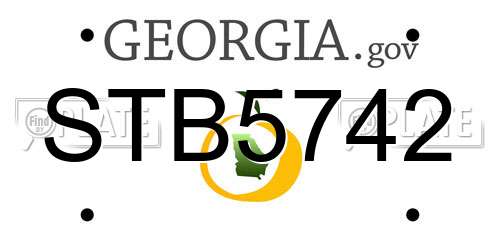 STB5742 Georgia License Plate