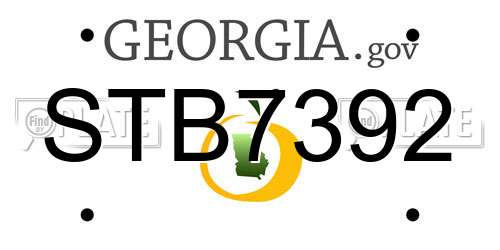 STB7392 Georgia License Plate