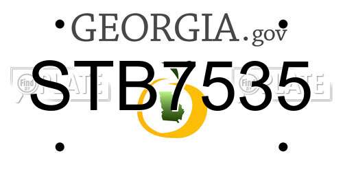 STB7535 Georgia License Plate