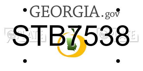 STB7538 Georgia License Plate