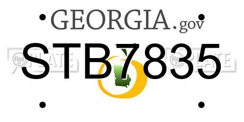 STB7835 Georgia License Plate