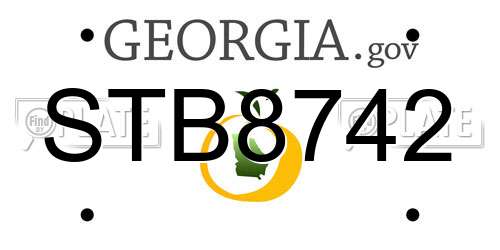 STB8742 Georgia License Plate