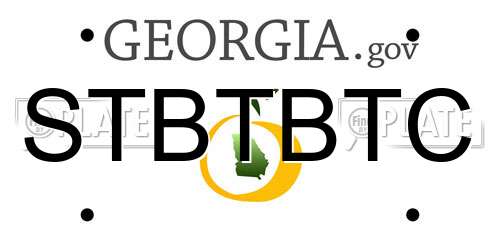 STBTBTC Georgia License Plate