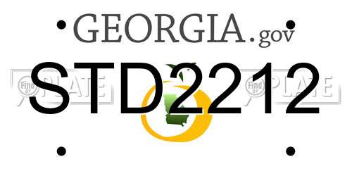 STD2212 Georgia License Plate