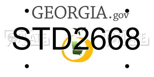 STD2668 Georgia License Plate
