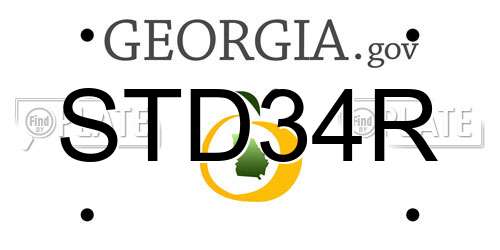 STD34R Georgia License Plate