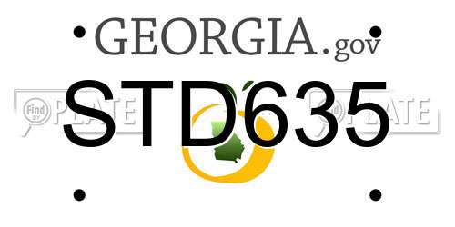 STD635 Georgia License Plate