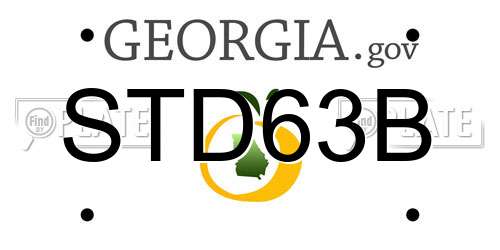 STD63B Georgia License Plate