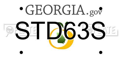 STD63S Georgia License Plate