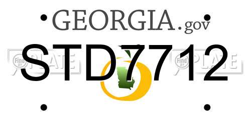 STD7712 Georgia License Plate
