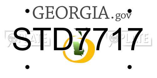 STD7717 Georgia License Plate
