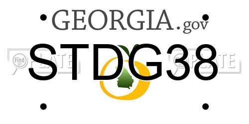 STDG38 Georgia License Plate