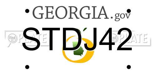 STDJ42 Georgia License Plate