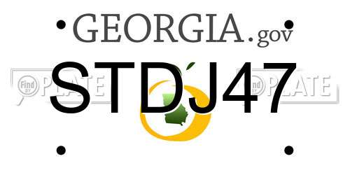 STDJ47 Georgia License Plate