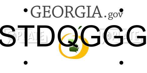 STDQGGG Georgia License Plate