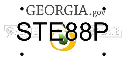 STE88P Georgia License Plate