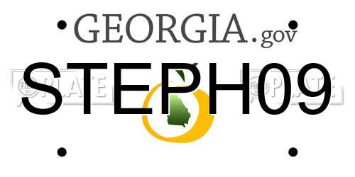 STEPH09 Georgia License Plate