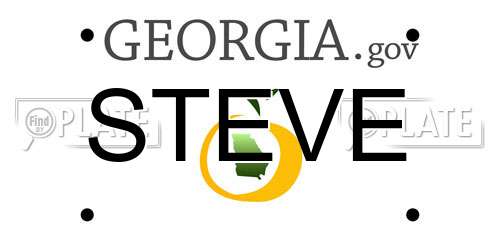 STEVE Georgia License Plate