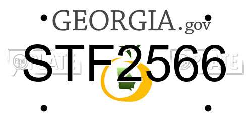 STF2566 Georgia License Plate
