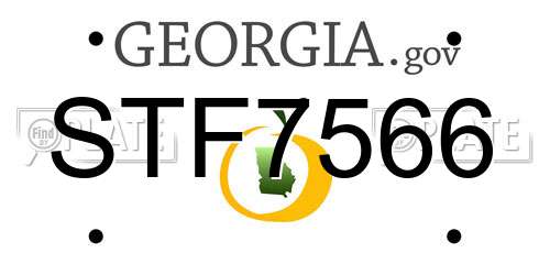 STF7566 Georgia License Plate