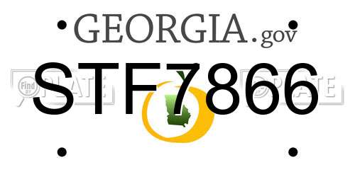 STF7866 Georgia License Plate