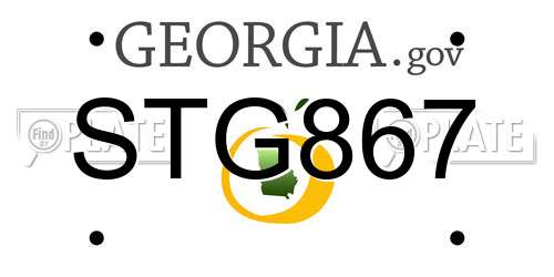 STG867 Georgia License Plate