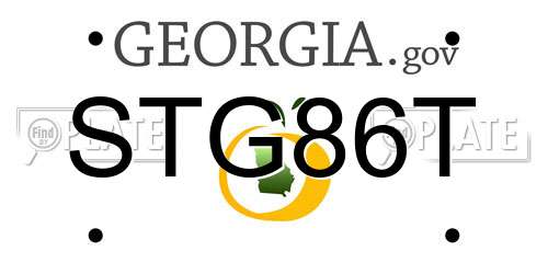 STG86T Georgia License Plate