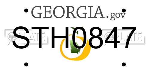 STH0847 Georgia License Plate