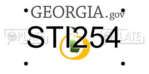 STI254 Georgia License Plate