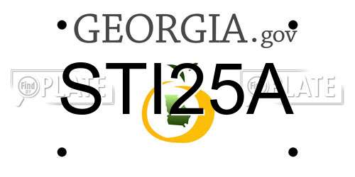STI25A Georgia License Plate