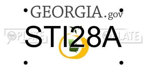 STI28A Georgia License Plate