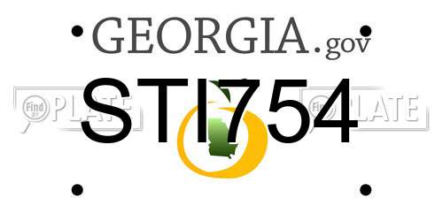 STI754 Georgia License Plate
