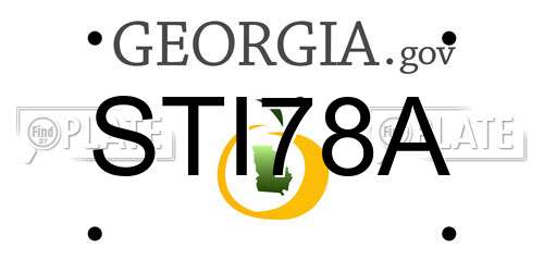 STI78A Georgia License Plate