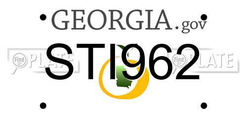 STI962 Georgia License Plate