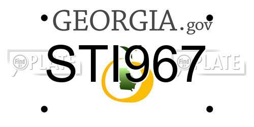 STI967 Georgia License Plate