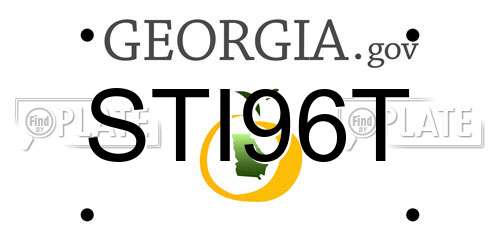 STI96T Georgia License Plate