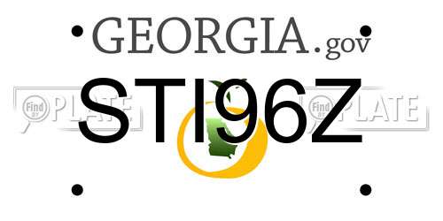 STI96Z Georgia License Plate