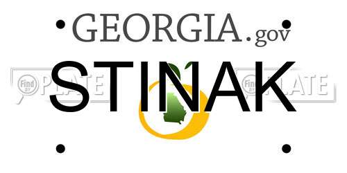 STINAK Georgia License Plate