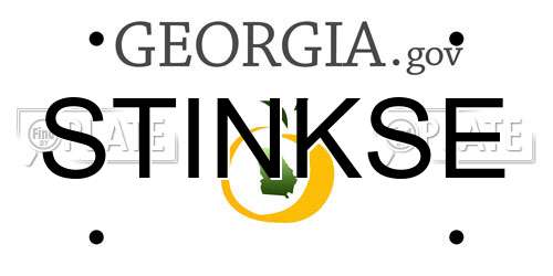 STINKSE Georgia License Plate