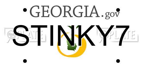STINKY7 Georgia License Plate