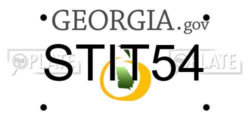 STIT54 Georgia License Plate