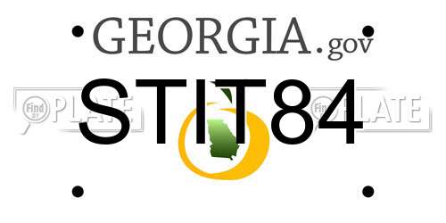 STIT84 Georgia License Plate