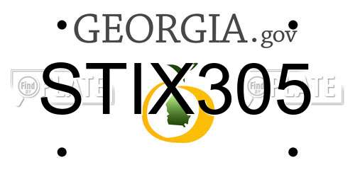 STIX305 Georgia License Plate