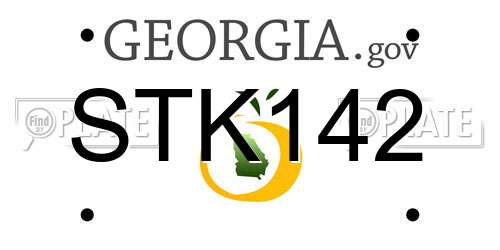 STK142 Georgia License Plate