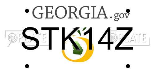 STK14Z Georgia License Plate