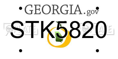 STK5820 Georgia License Plate