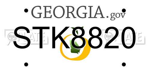 STK8820 Georgia License Plate